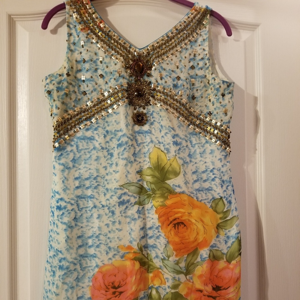 Floral Blue Long Top